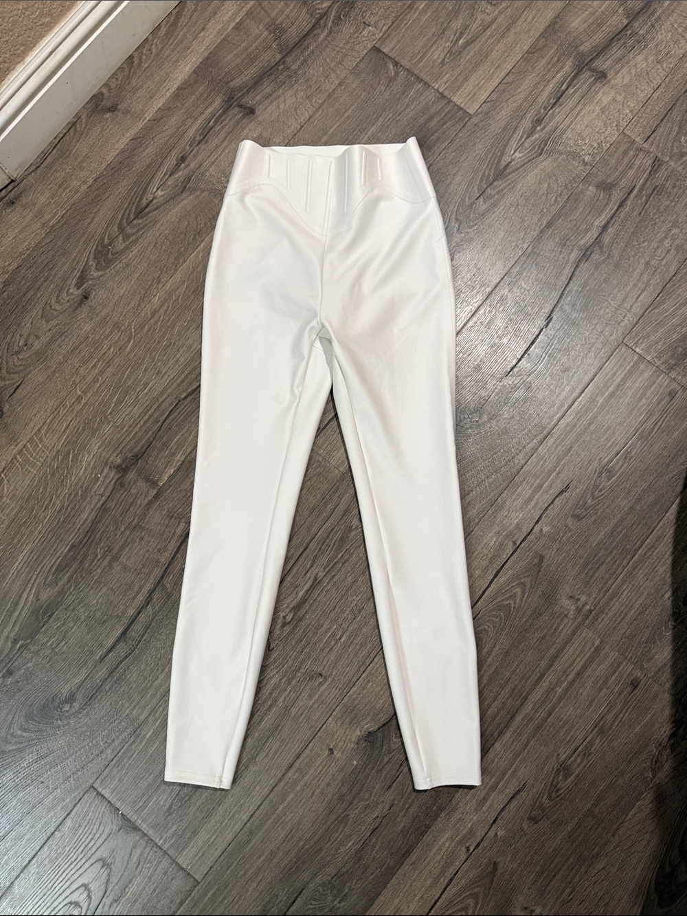 Alo Yoga Airlift Suit Up Leggings Bone Ivory Corset Waist High Rise S
